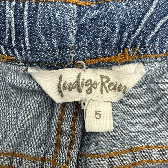 Indigo Rein Pull On Elastic Waist Drawstring Wide Leg Women's size 5 Blue Jeans - Picture 3 of 5